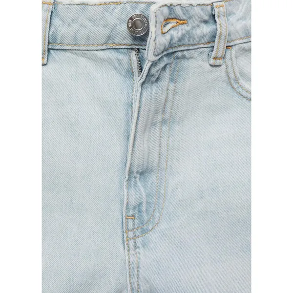 Mango High-Waisted Mom-Fit Denim Shorts Blue Light Wash Size 4 - Image 7