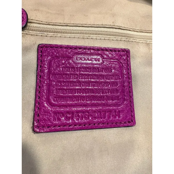 Coach‎ Magenta Pink Leather Hobo Shoulder Bag Silver Hardware 27741 - Image 9