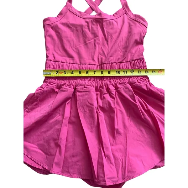 Unbranded Exercise Dress Large Pink‎ Crossback Smocked Waist Athleisure Active - Image 7