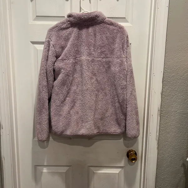 Eddie Bauer Womens Fleece Pullover Sweatshirt‎ Lilac Purple L Snap Neck Pockets - Image 9