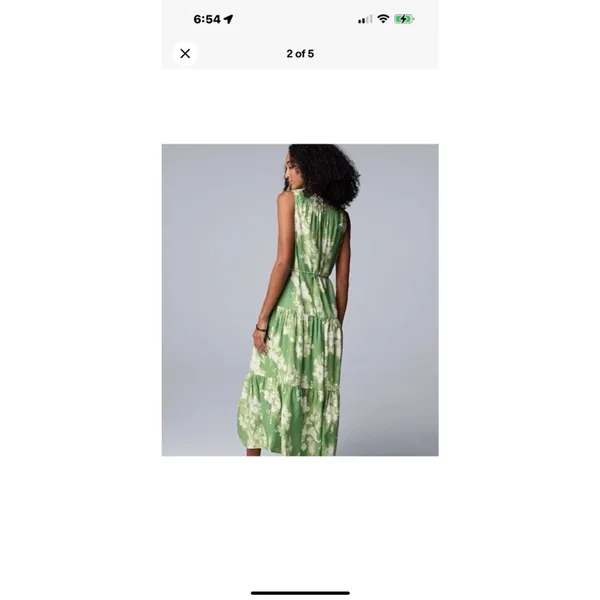 Simply Vera Vera Wang‎ fit and flare midi dress green size M - Image 3