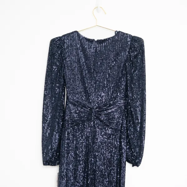 Aqua Formal - Navy Sequin‎ Twist-Front Gown - Image 5