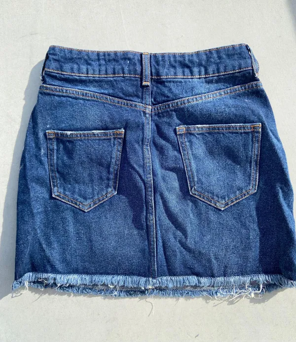 ZARA Z1975 Denim Gemstone Button Skirt - Image 2
