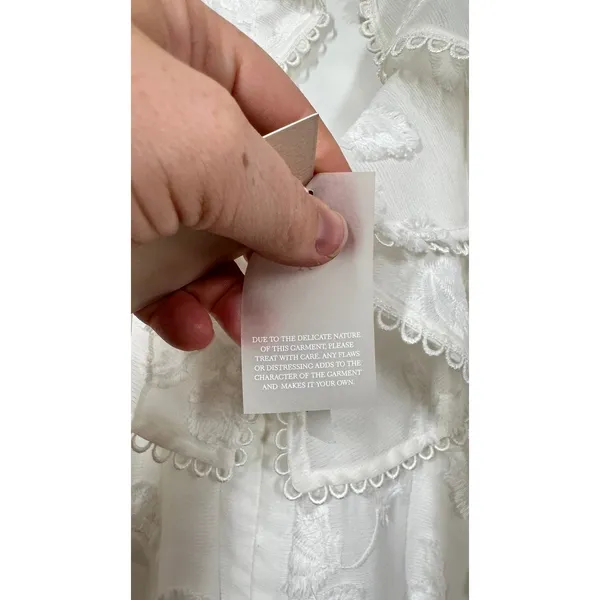 KEEPSAKE The Label White Floral Embroidered Ruffle Midi Dress Bridal Romantic - Image 13