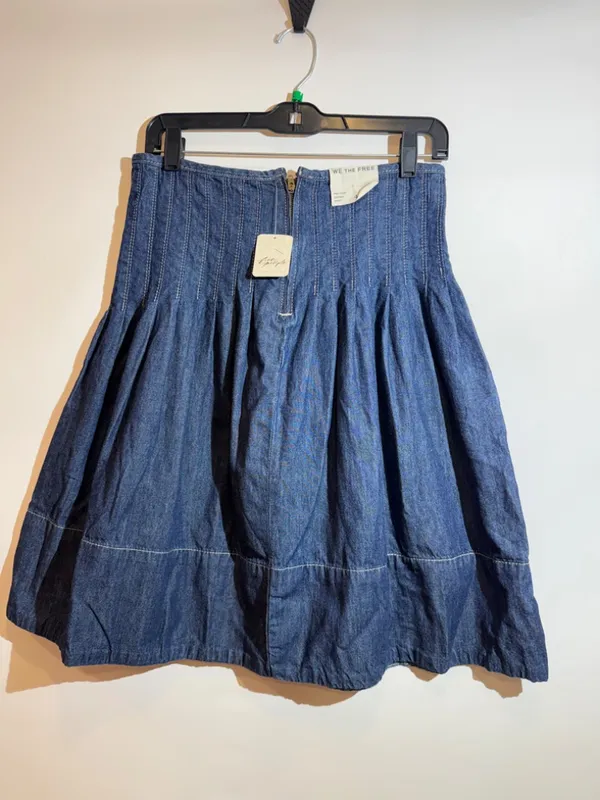 NWT Free People We The Free Peyton Pintuck A-Line Denim Midi Skirt Size 4 - Image 6