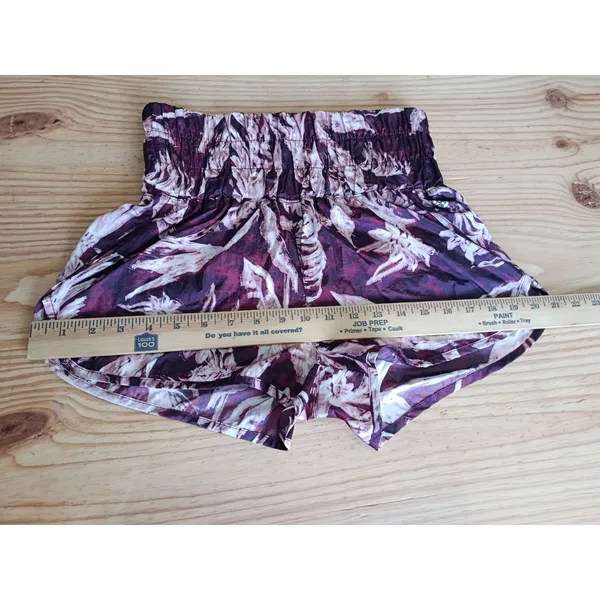 FP Movement Free People Women's Athletic Running Shorts Size S Burgundy Floral - Image 13