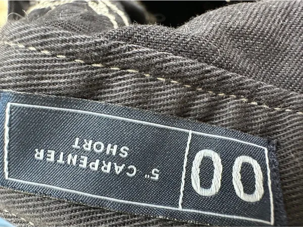 Gap Mid Rise Carpenter Shorts Denim Utility Workwear Canvas Black Size 00 - Image 6