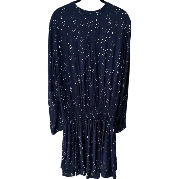 Rails Juliette‎ Navy Galaxy Long Sleeve Drop Waist Mini Dress Celestial Chic L - Image 6