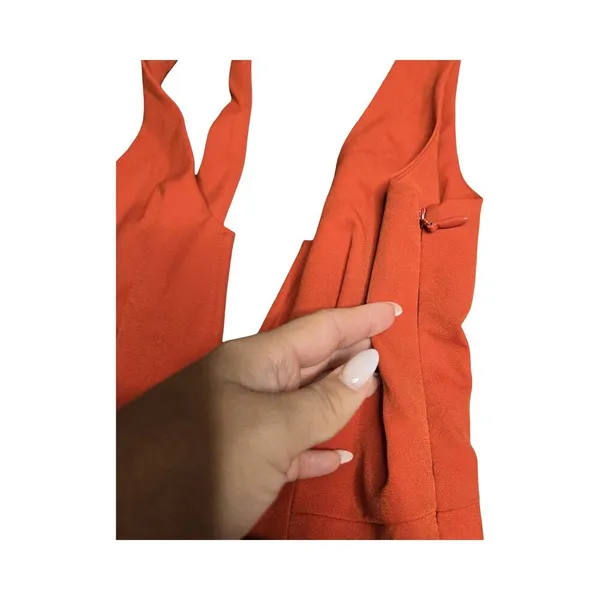 House of CB Natalja Red V Plunge‎ Jumpsuit Size: XS - Image 5