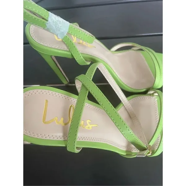 New Lulus Lianya Green Ankle Strappy Wrap Stiletto Shoes Size 7 - Image 10