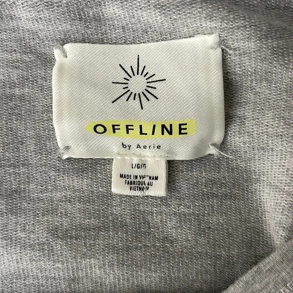 Offline cropped soft cotton blend sweatshirt. Size large. Elastic waist band. - Image 4