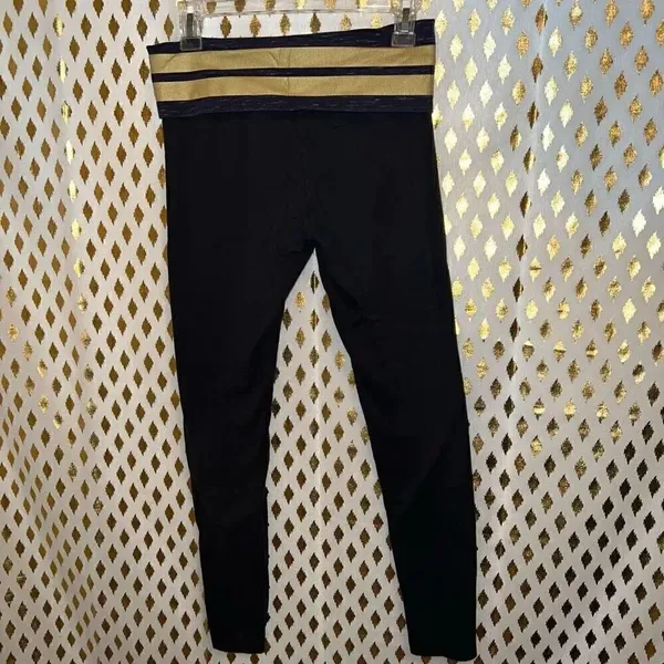 PINK Victoria’s Secret bedazzled gold blue yoga pants leggings size S - Image 4