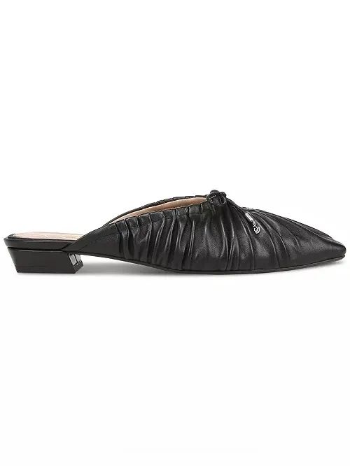 NEW Sam Edelman Women's Julia Ruched Pointed-Toe Flats Black 8.5 Leather - Image 4