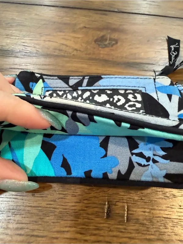 Vera Bradley Floral Zip Wristlet in Blue, Black, White, Mint - Image 5