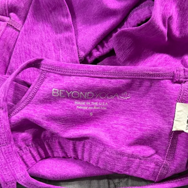 Beyond Yoga Spacedye™ Slim Racerback Cropped Tank in Vivid Plum Size Small - Image 3