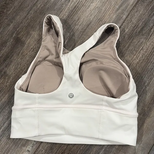 Lululemon Ebb to Train White Racerback Bra 6 -flawed - Image 8