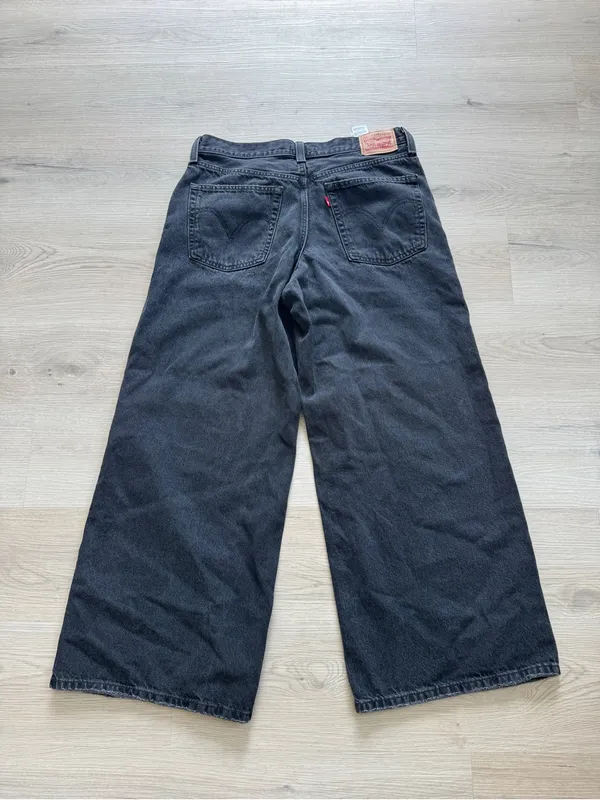 Levi's Black Wide-Leg High-Rise Jeans Vintage Baggy Minimalist Style - Image 3