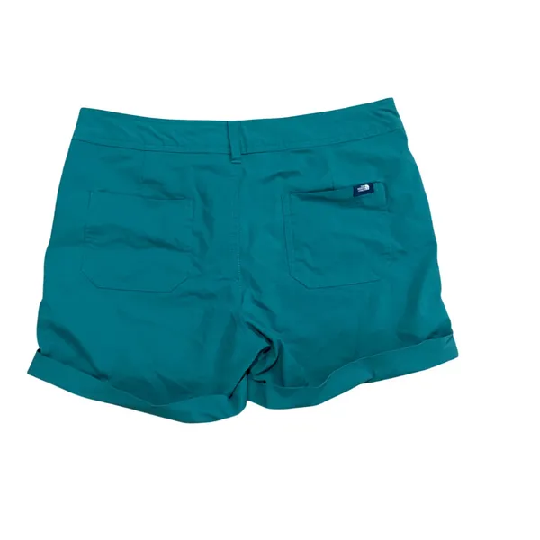 The North Face Womens Hiking Shorts Teal Green Cuffed Nylon Blend Size 6 - Image 3