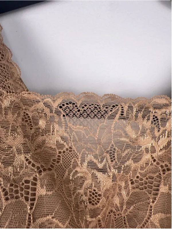 Breezies Lace Back Closure Bra Small Tan Nude Wireless Comfort Support Bralette - Image 3