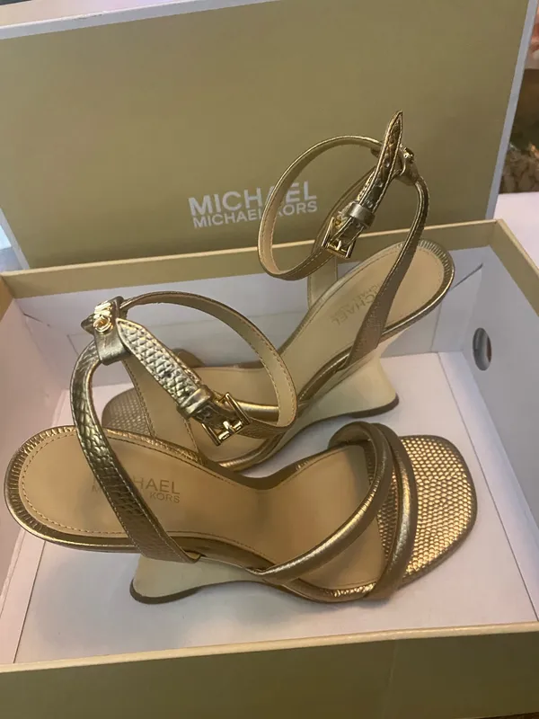 Michael Kors Nadina Wedge Leather Womens Shoes Size 6 - Image 3