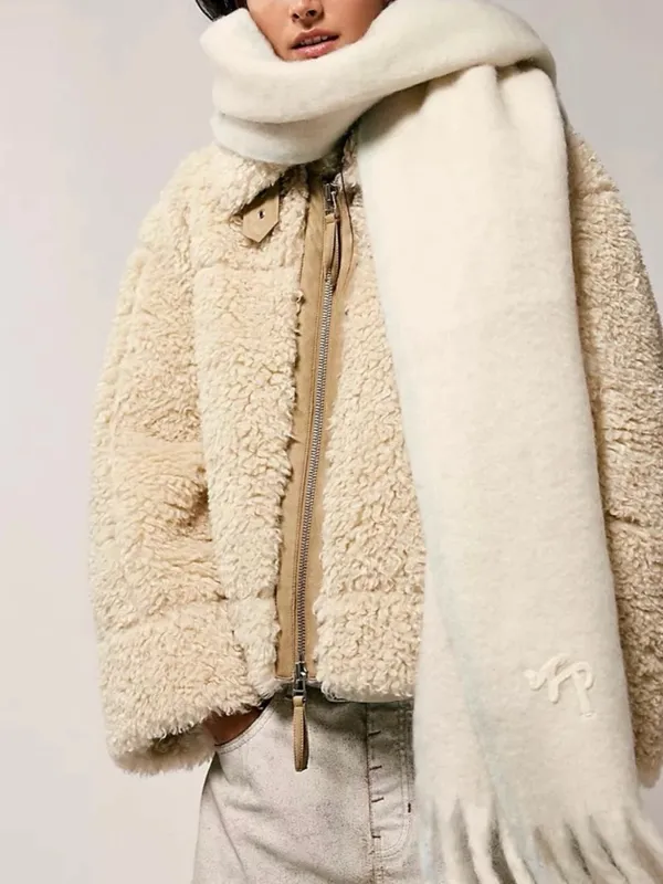 Free people Jolie sherpa teddy cream coat nwot medium - Image 2