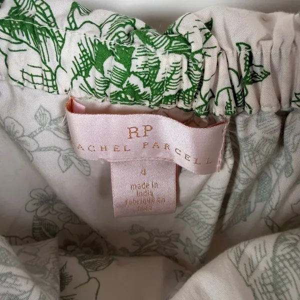Rachel Parcell Off Shoulder Ruffle Tiered Floral Midi Dress Size 4 Sage‎ Toile - Image 9