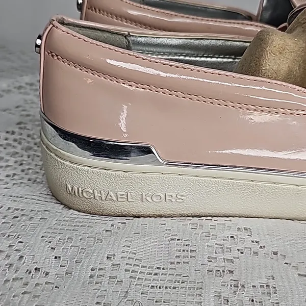 MICHAEL Michael Kors blush pink leather mesh slip on boat shoes flats sz 9 - Image 3