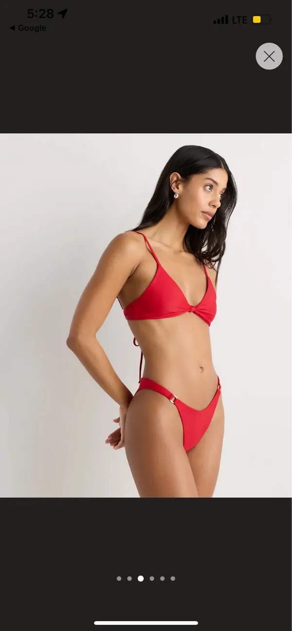 New Quince Italian High-Leg Ring Bikini Bottom Size Small - Image 4