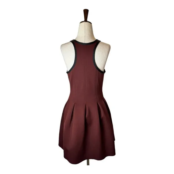 T Alexander Wang Dress Women Small Brown Racerback‎ Neoprene Mini Skater Scuba - Image 4
