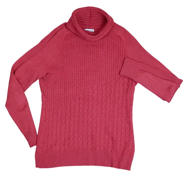 Smartwool Dacono Ski Sweater Cable Knit Turtleneck Women‎ Size S Red Merino Wool - Image 6