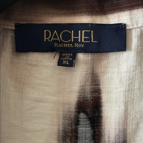 Rachel Roy‎ Womens Long Sleeve Abstract Tie Dye V-Neck Billowy Chic Top Size XL - Image 7