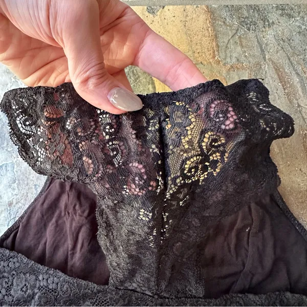 Soma Bralette Lace Racerback Women’s Size Medium Black Intimates Chic - Image 4