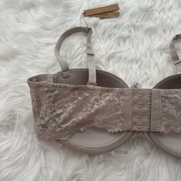 Skims Fits Everybody Lace Lightly Lined Balconette Bra Stone Size 42B - Image 6