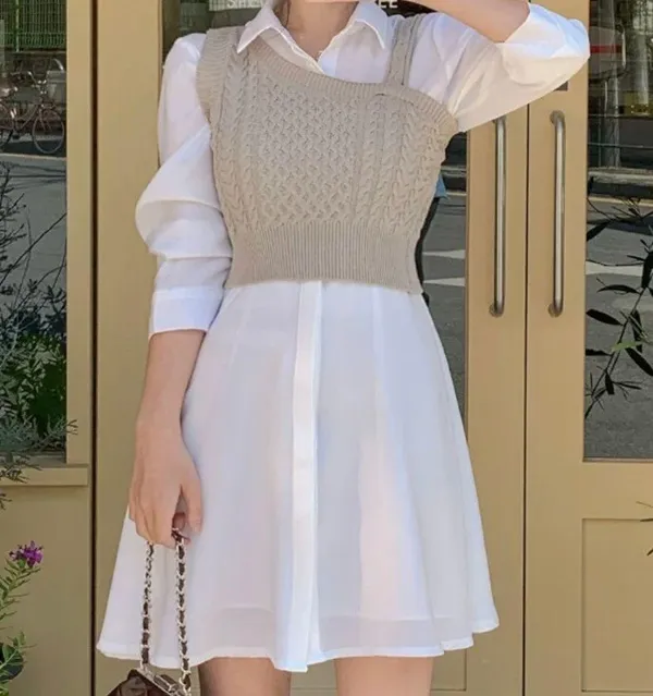 Sweater Vest Tan - Image 2