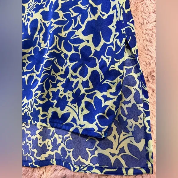 First Love By Lovelyn Floral Ruffle Blouse Green Blue - Image 7