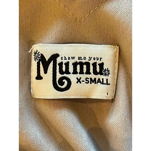 Show Me Your Mumu Taupe Nude Kendall Maxi Side‎ Slit Gown Dress Size XS - Image 12
