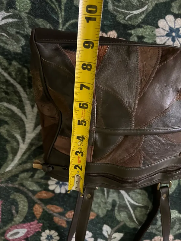Leather patchwork purse Brown - Image 13
