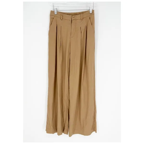 Anthropologie Maeve Pleat Front Trousers Women's Size XS Tan‎ Quiet Luxury - Image 2