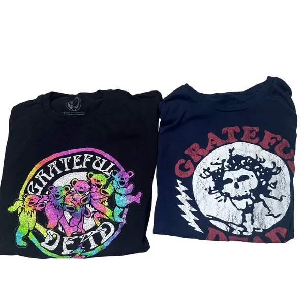 Grateful Dead band short sleeve tee shirt black navy pair‎ small medium graphic - Image 2