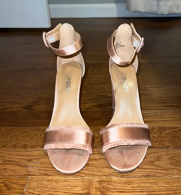 Lulus Blush Satin Ankle Strap Heels - Image 6