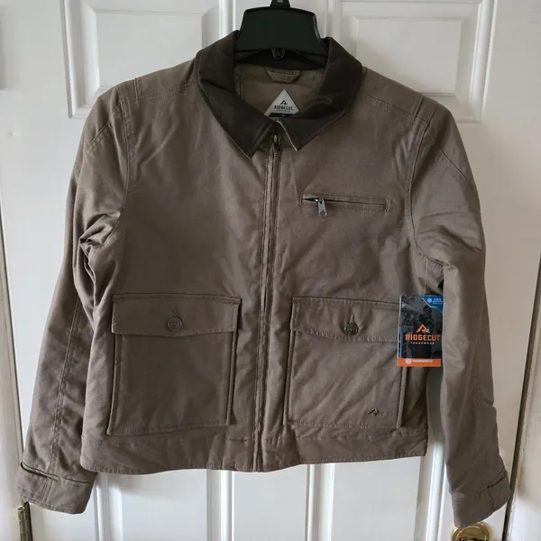 Ridgecut Insulated Work Jacket Women Brown Utility Duck Canvas Coat Size Medium - Image 2