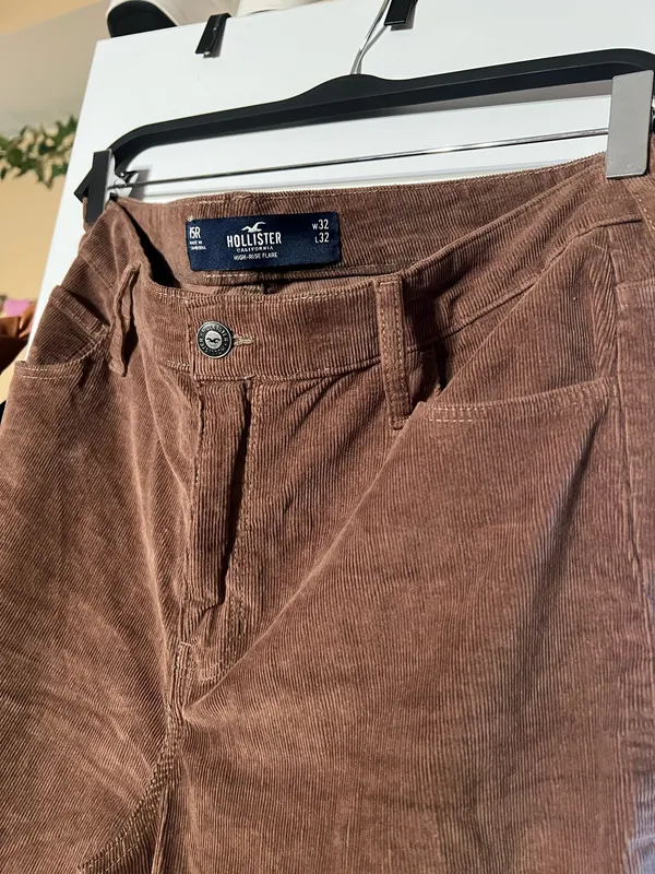 Hollister Corduroy Brown high rise flare pants - Image 2