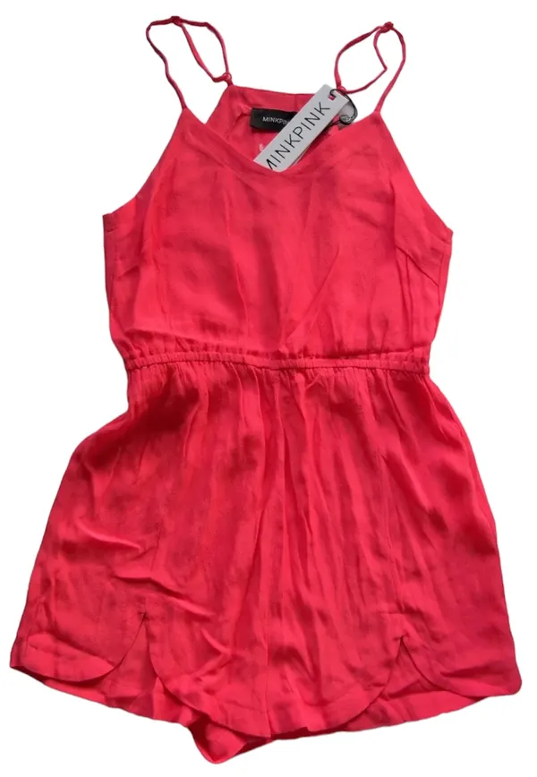 coral romper Sz Medium NWT Pink scallop - Image 2