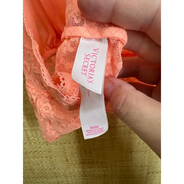 Victoria's Secret Lace Bralette Womens Medium Pink Racerback Triangle Bra Top - Image 3