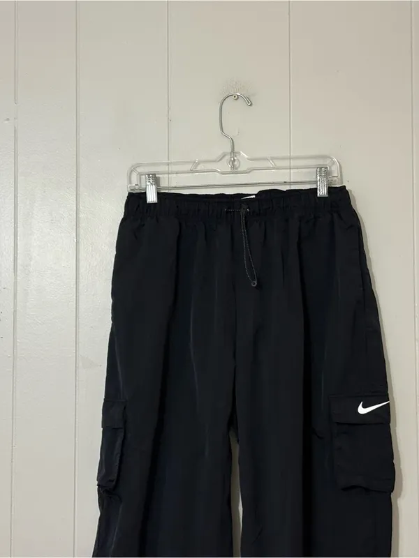 Nike NSW Street Woven Cargo Pants Women’s L Black Parachute Utility Y2K - Image 4