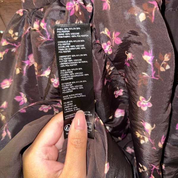 NWT $158 Anthropologie x Maeve Black Floral Puff-Sleeve Mini Dress w/ Pockets XS - Image 9