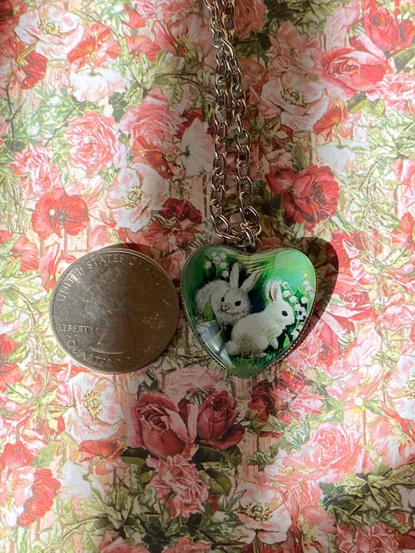 Handmade Kawaii retro fairy cottage style cute rabbits $ flower necklace🐇🦋💕🌳 - Image 7