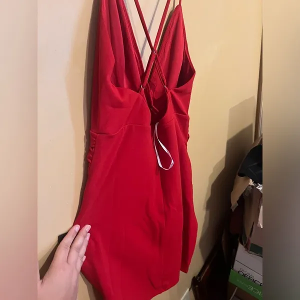 NWT‎ Lulus red mini dress L - Image 8