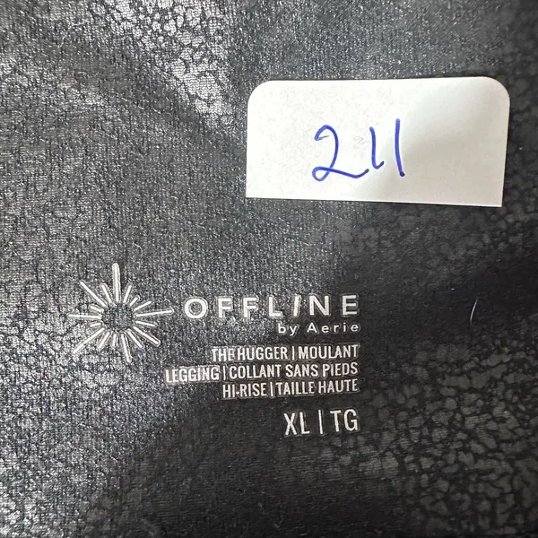 OFFLINE by Aerie‎ The Hugger Leggings Women XL Navy Blue Crackle Metallic Cross - Image 6