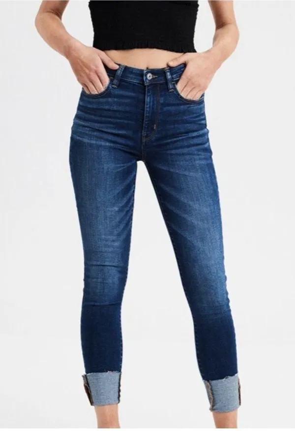 American Eagle Outfitters CUFF Cropped Jeans - Image 4